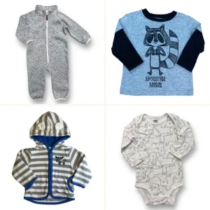 Boys Size 12 Months Clothing Lot of 4: Romper, Hoodie, Bodysuit, and Shirt