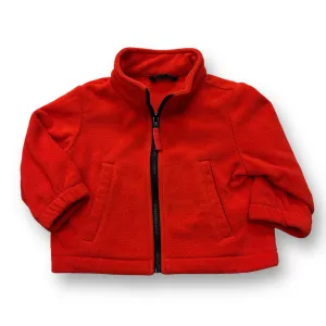 Boys Size 12 Months Orange-Red Fleece Zip-Up Jacket