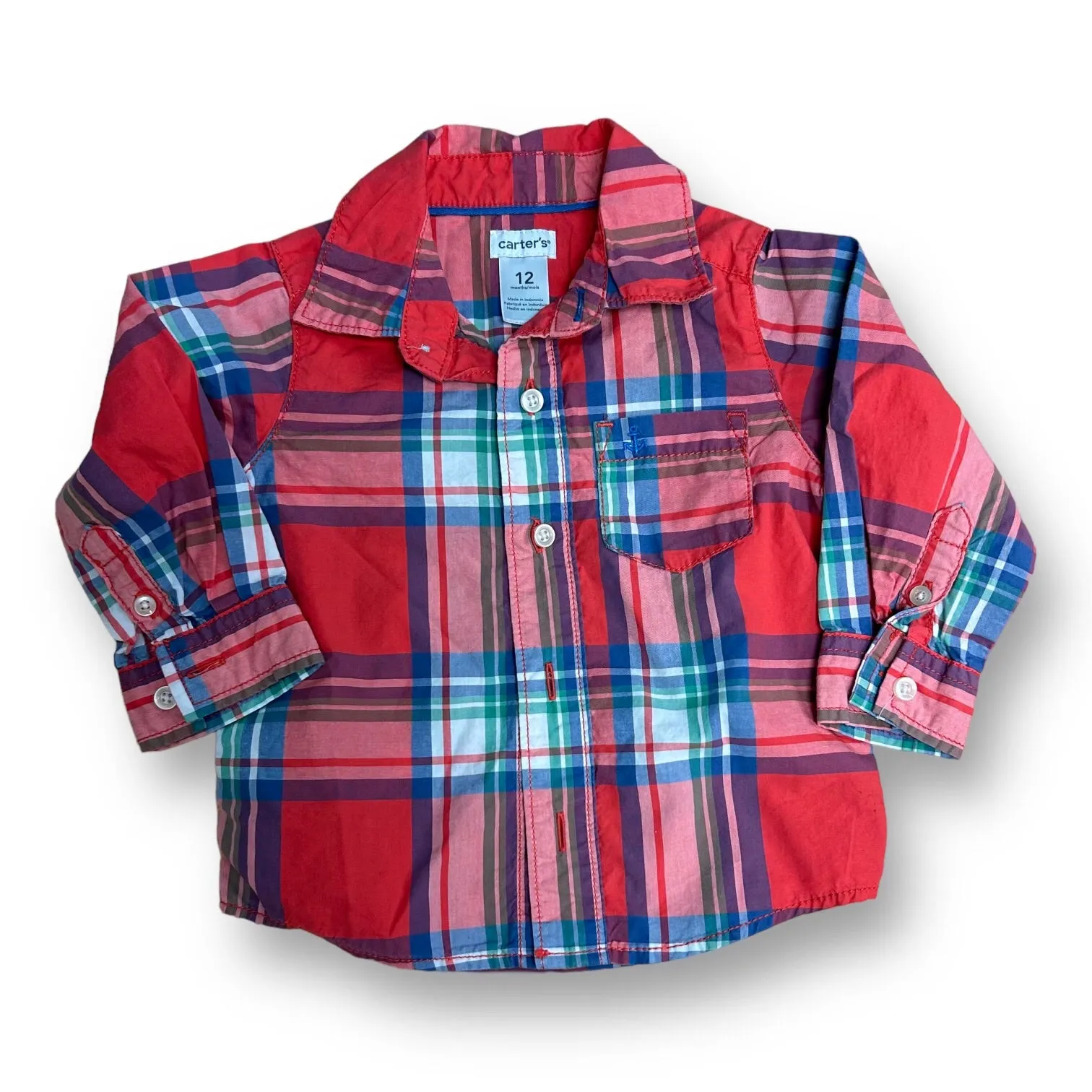 Boys Size 12 Months Romper, Shorts, Mickey Tee, and Button Down Shirt