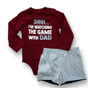 Boys Size 18 Months Watching the Game with Dad 2-Pc Outfit