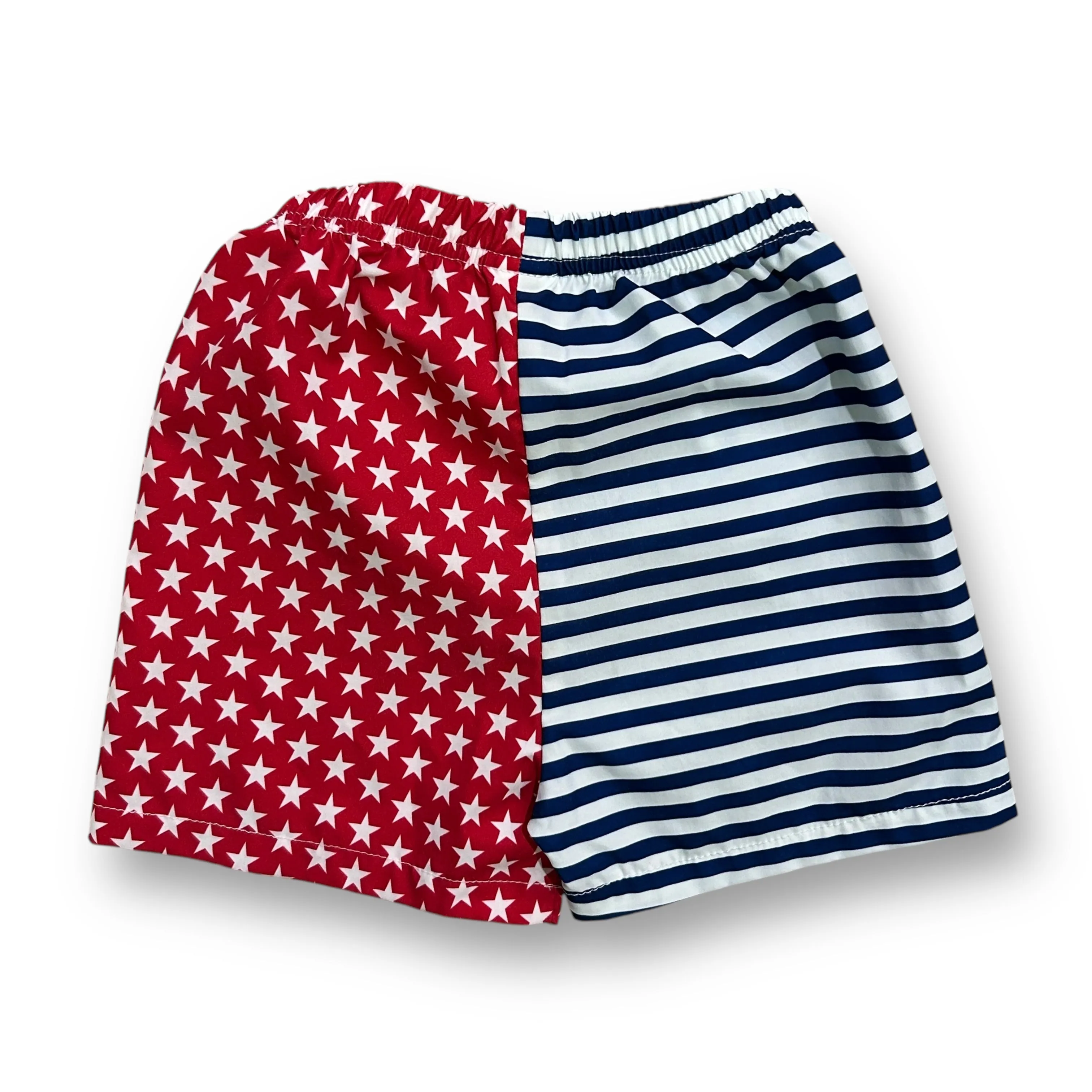 Boys Size 4 Red, White, & Blue USA Print Swim Trunks