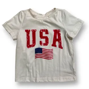 Boys Size 4 USA 4th of July Off-White Tee