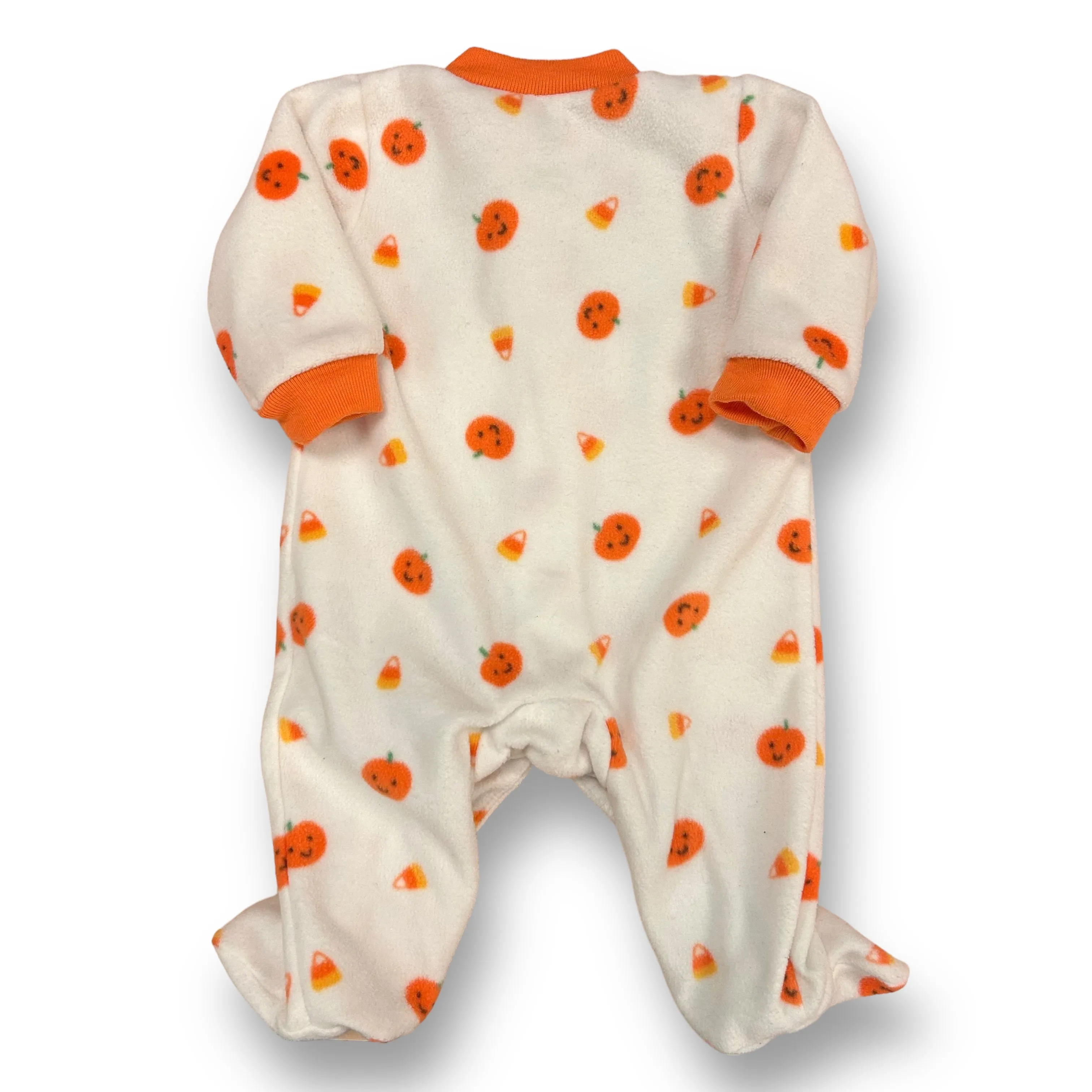 Boys Size Newborn Pumpkin & Candy Corn Halloween Footie One-Piece