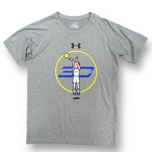 Boys Under Armour Size 14/16 YXL SC Gray Basketball Loose Fit Short Sleeve Shirt