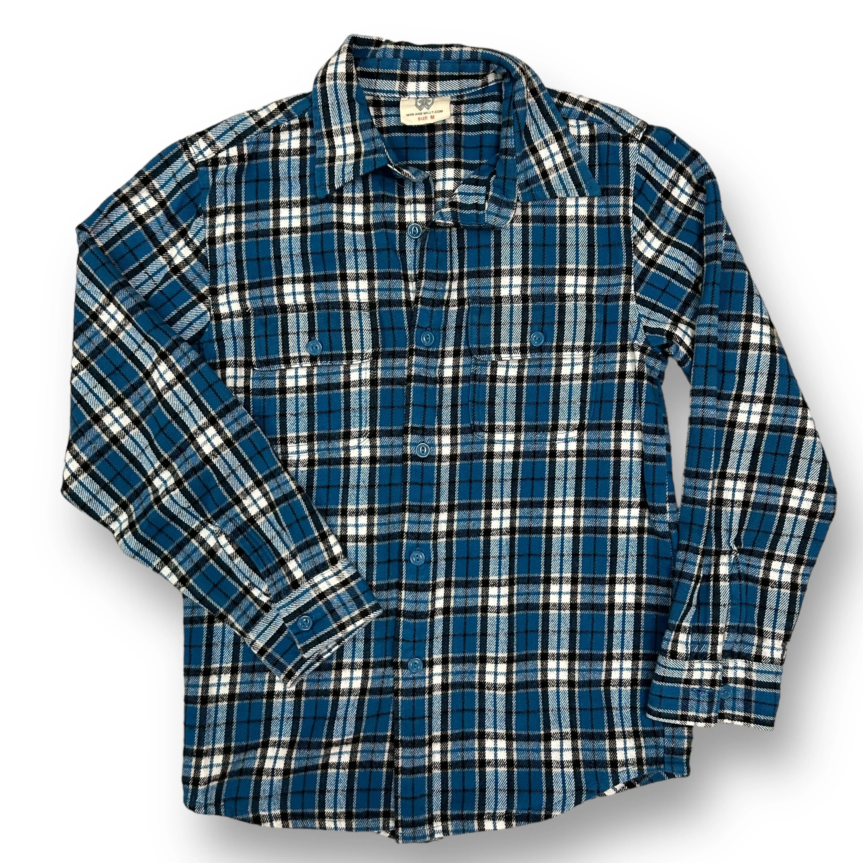 Boys Wes and Willy Size 10/12 Long Sleeve Plaid Flannel Shirt