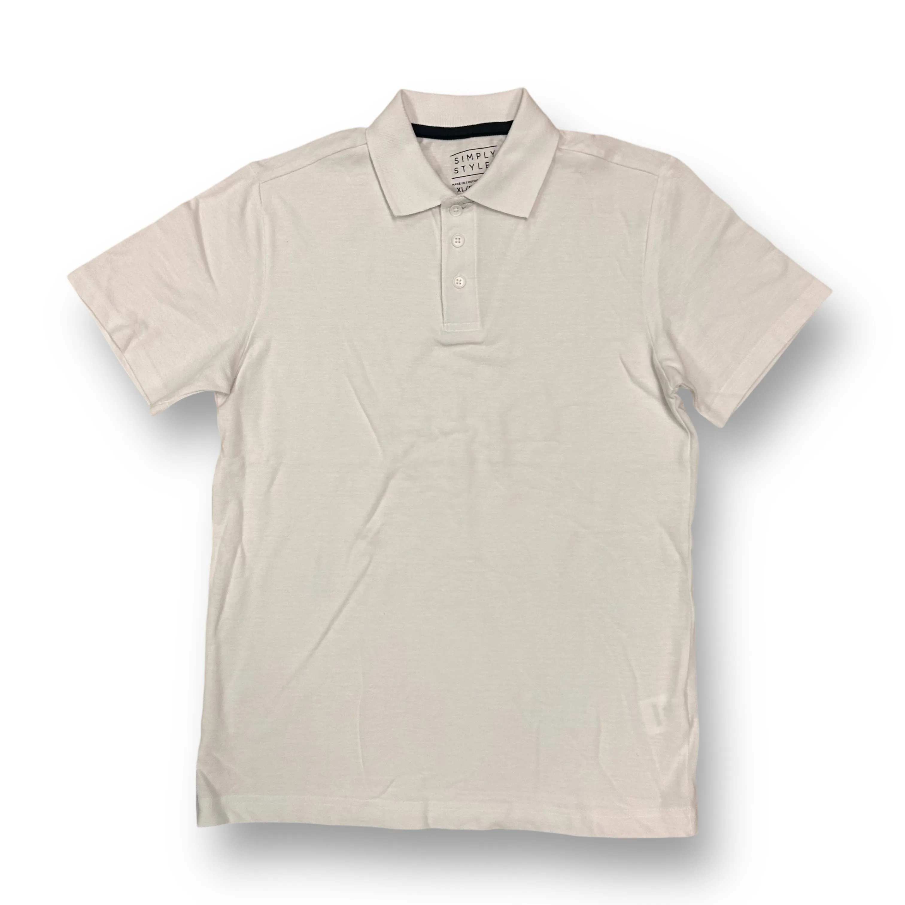 Boys Youth Size 14/16 White Collared Short Sleeve Polo Shirt