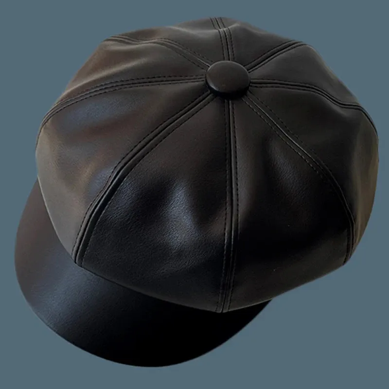Bret Casquette Gavroche Femme CUIR