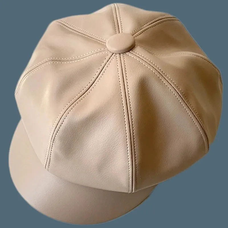 Bret Casquette Gavroche Femme CUIR