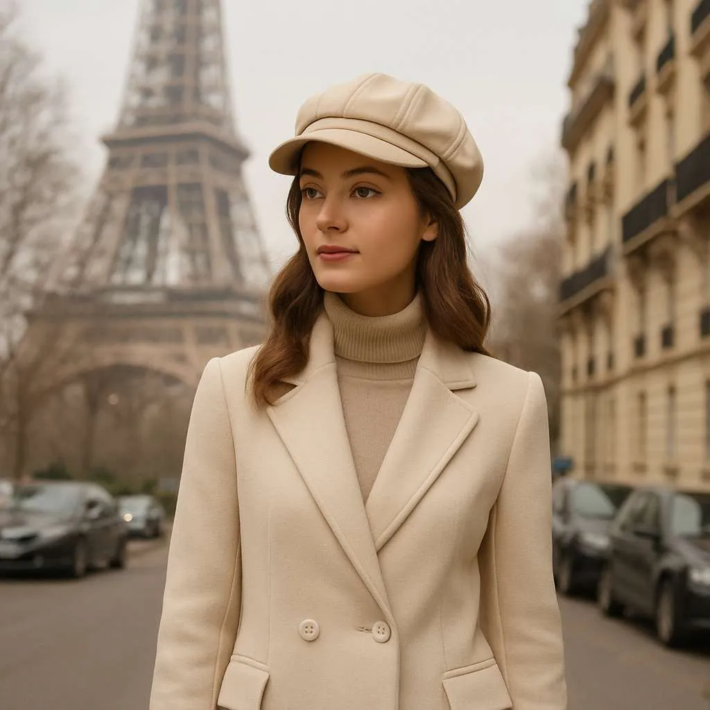 Bret Casquette Gavroche Femme CUIR