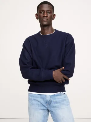 Brushed Crew-Neck Sweatshirt With Wool Banana Republic