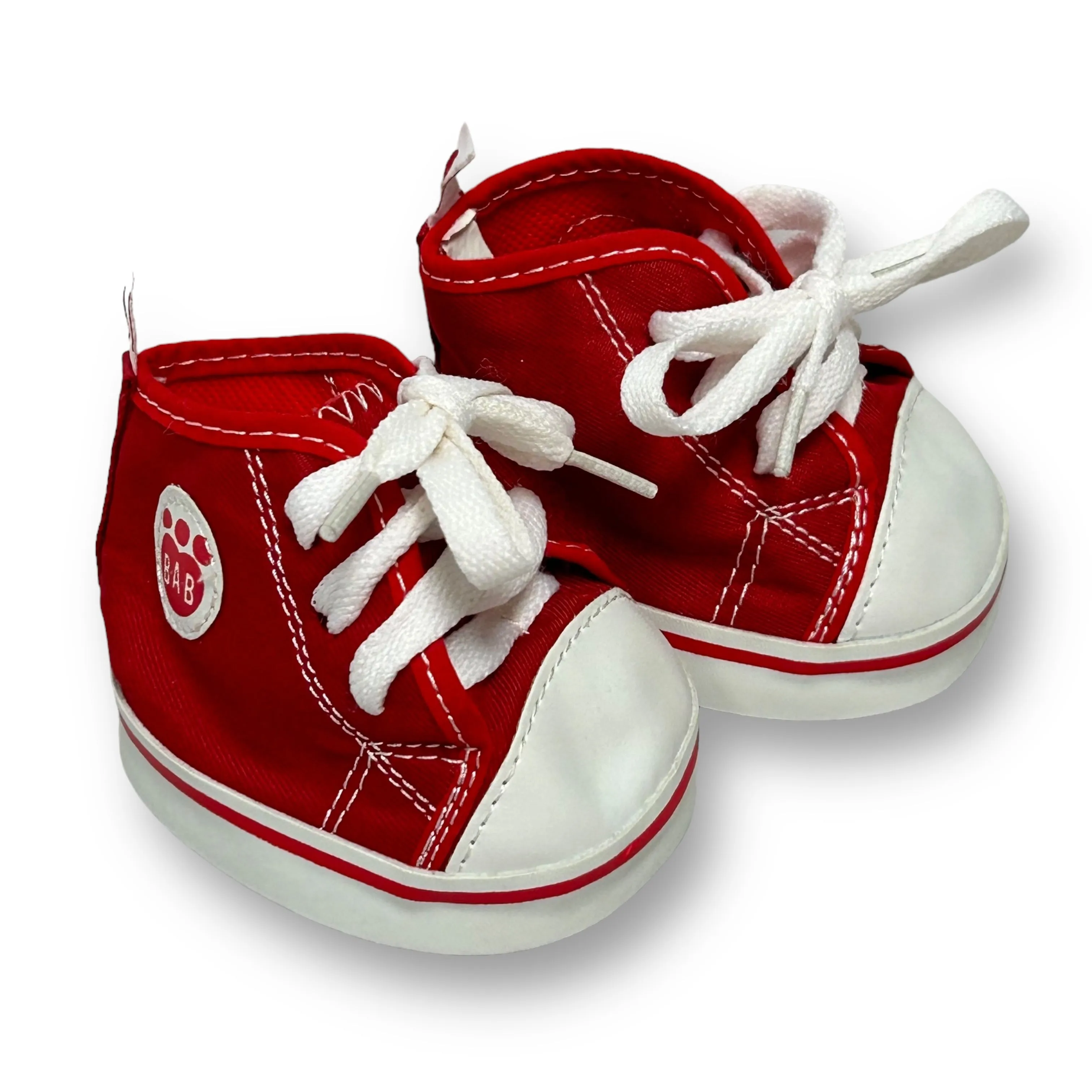 Build A Bear Shoes Red Canvas High-Top Sneakers for Stuffed Animals
