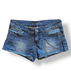 Bullhead Jean Shorts Women's Size 7 Dark Blue Denim Mid-Rise