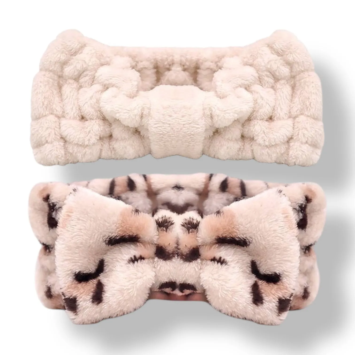 CALA Bath/Shower, Pampering, Skincare Routine Super Soft Plush Headband Duo