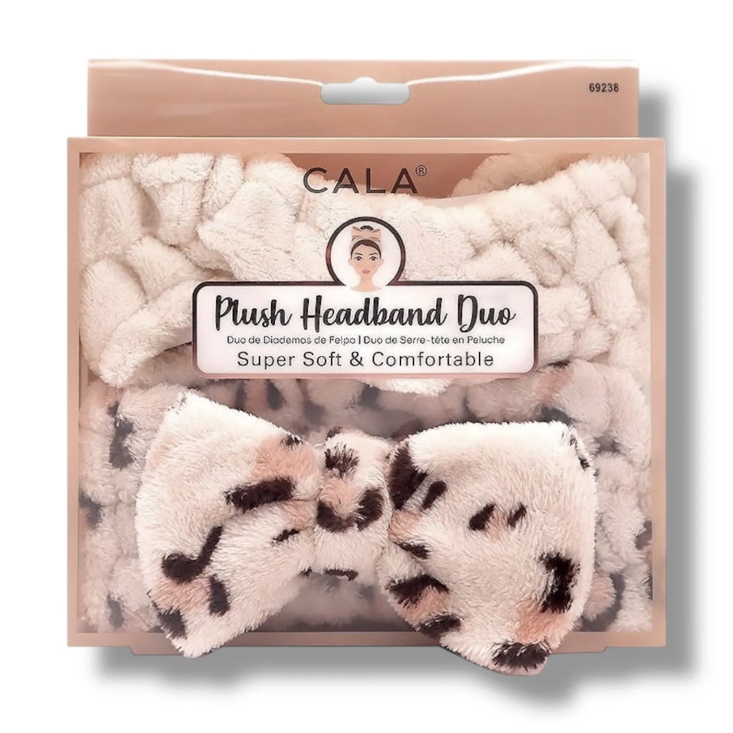 CALA Bath/Shower, Pampering, Skincare Routine Super Soft Plush Headband Duo