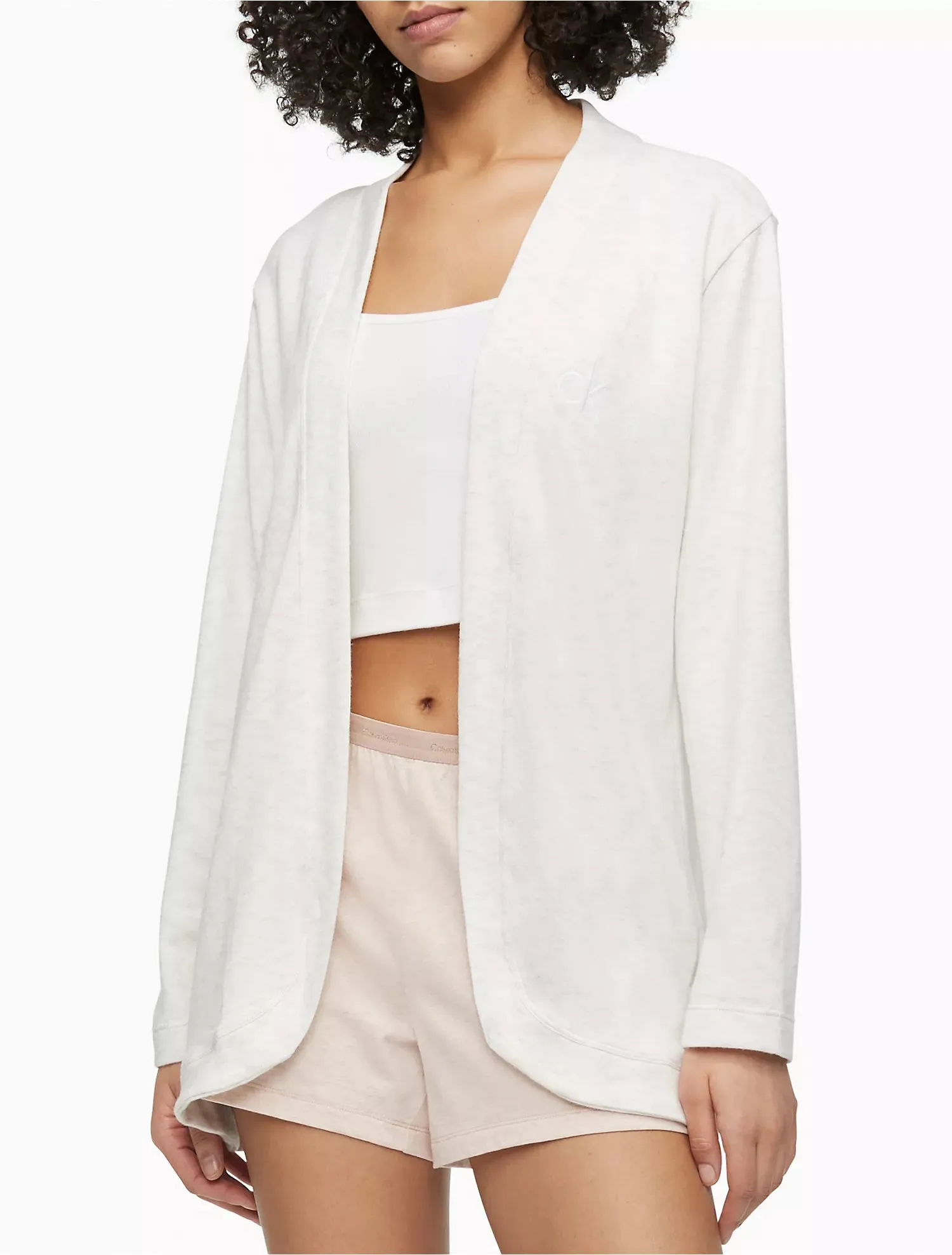Calvin Klein Aurora Comfort CK Logo Open Front Cardigan - Women