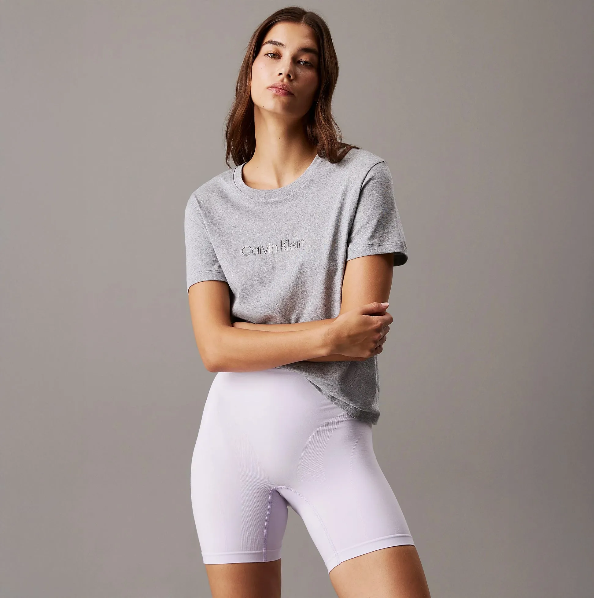 Calvin Klein CK 100% COTTON Womens Lounge T-Shirt Grey Heather