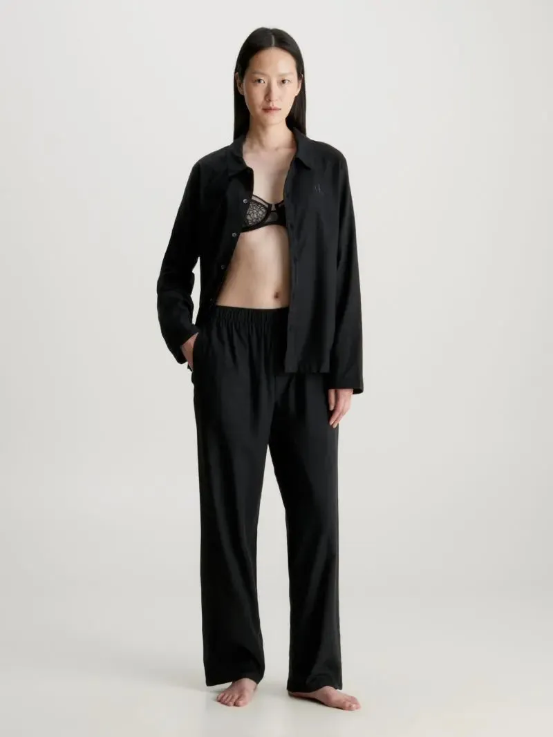 Calvin Klein L/S PANT SET UB1 Womens Pyjamas Black