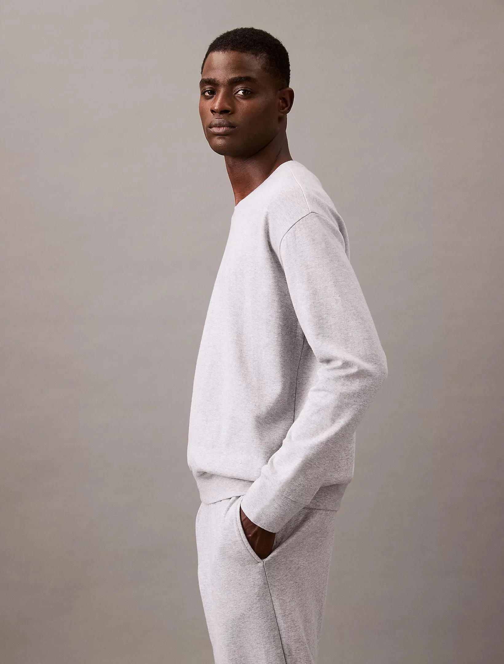 Calvin Klein MODERN TERRY Mens Sweatshirt Grey Heather