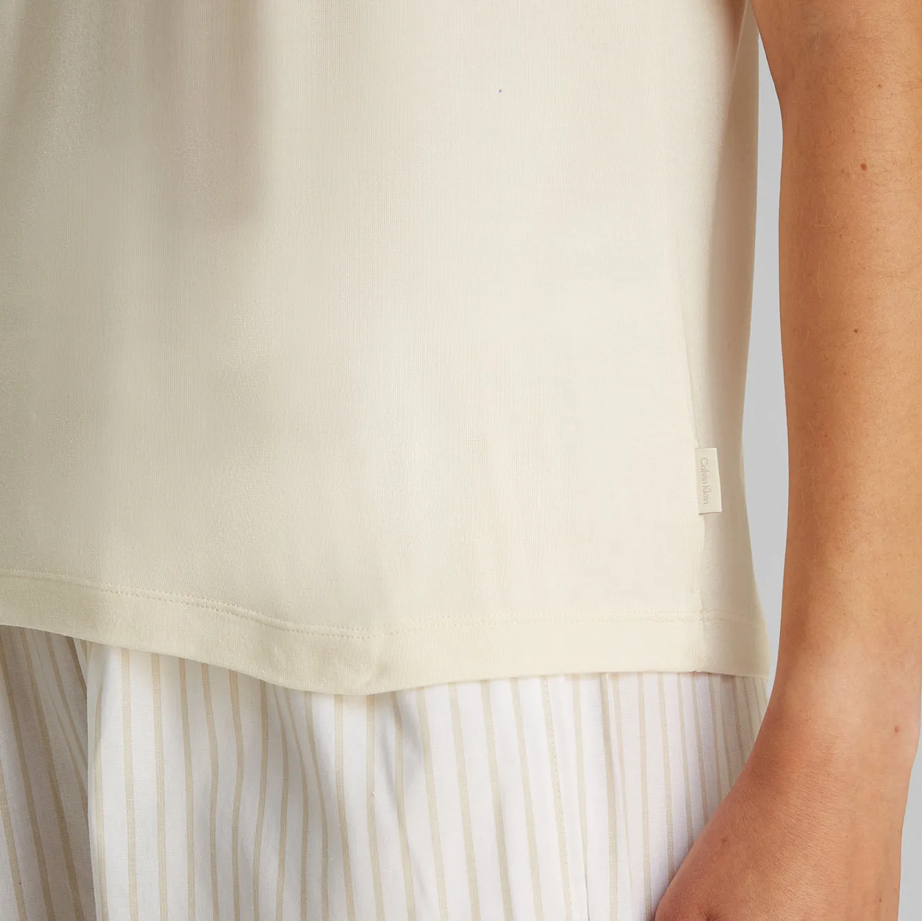 Calvin Klein ULTRA SOFT MODAL Womens Lounge T-Shirt Ivory