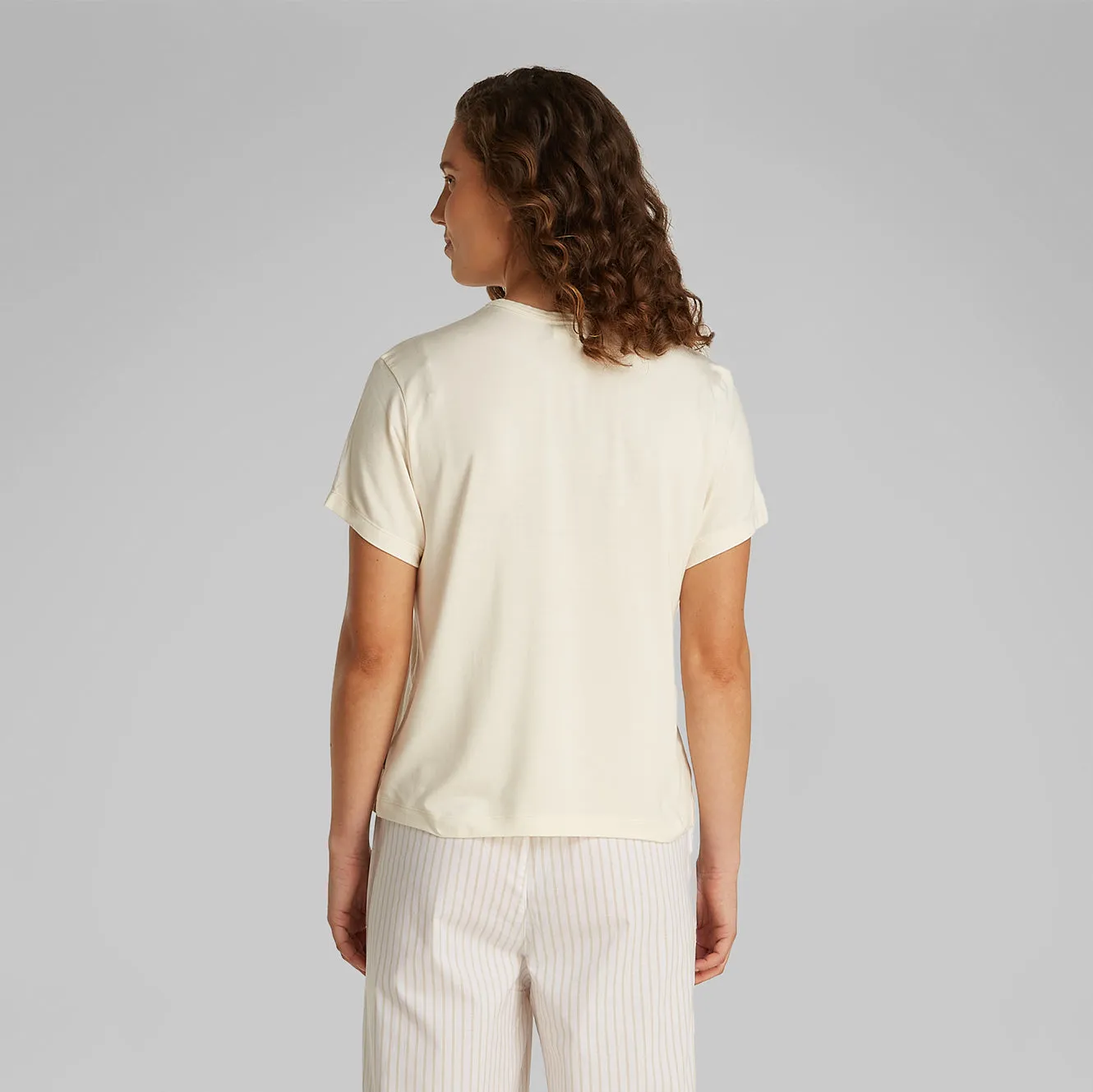 Calvin Klein ULTRA SOFT MODAL Womens Lounge T-Shirt Ivory