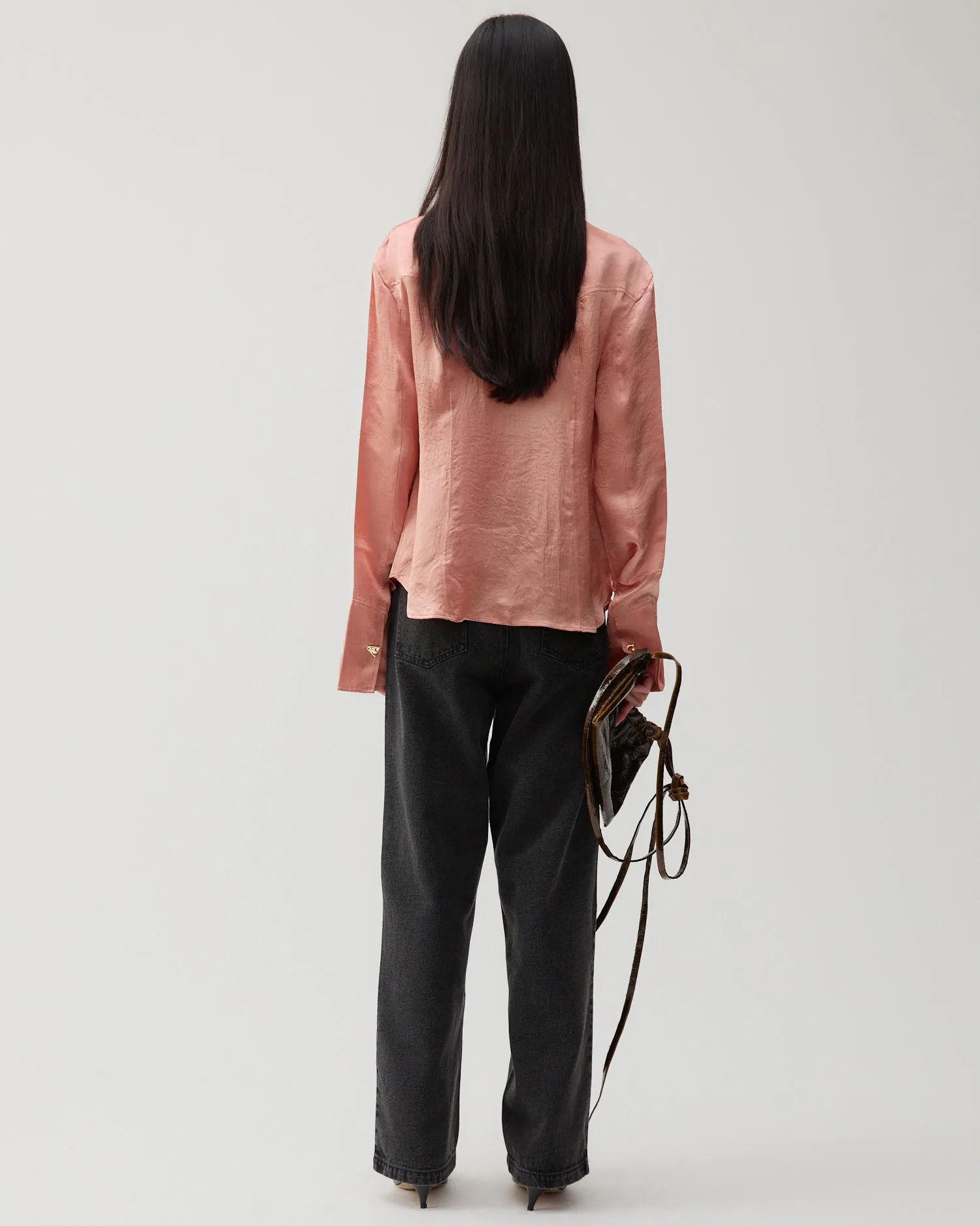 Camille Shirt Acetate Satin Pink