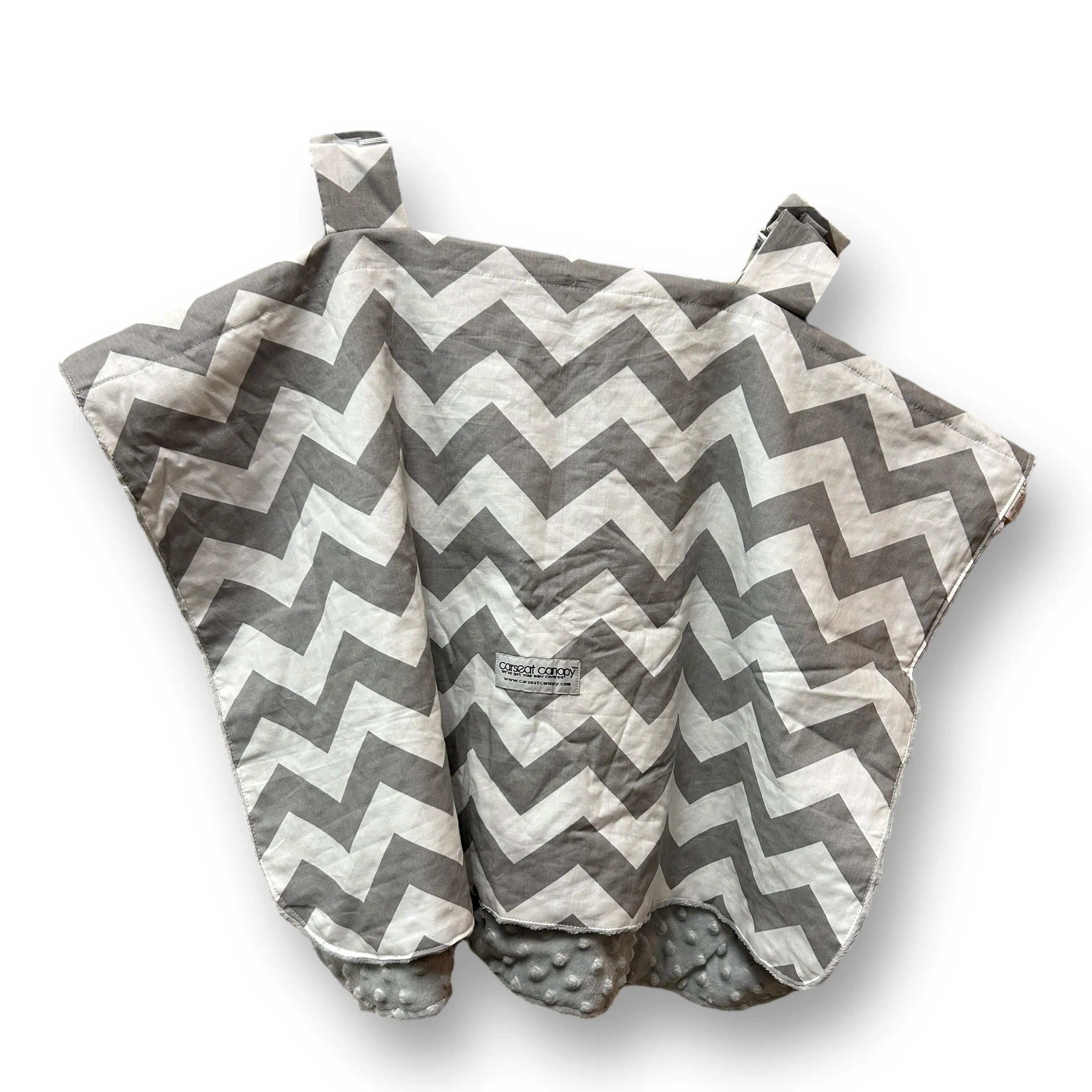 Car Seat Cover Canopy, Gray and White Chevron