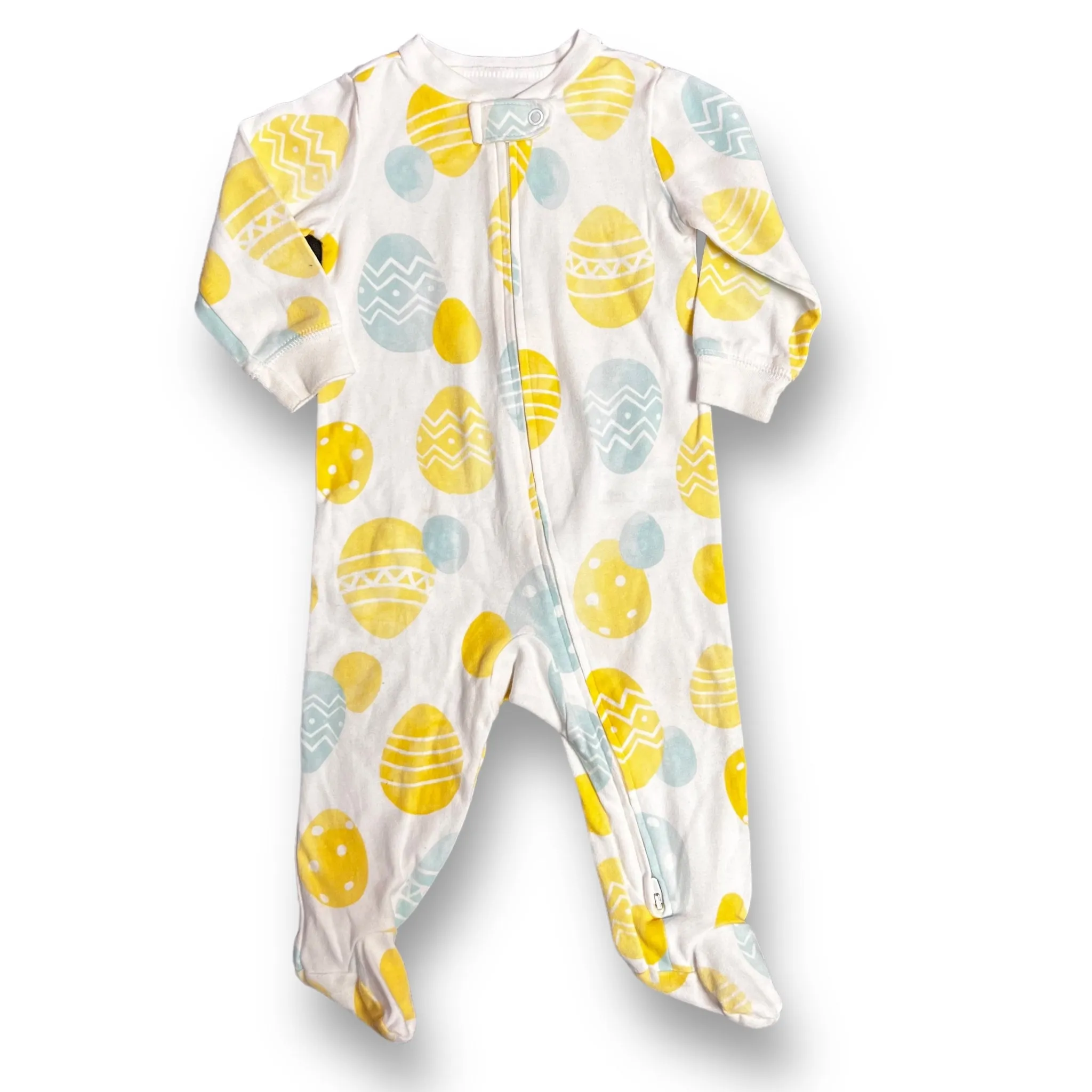 Carter's Baby Boy Size 9 Months Romper White Easter Egg Print One-Piece