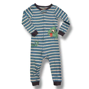 Carter's Boys Size 24 Months Blue Striped Full Zip Footless Pajamas