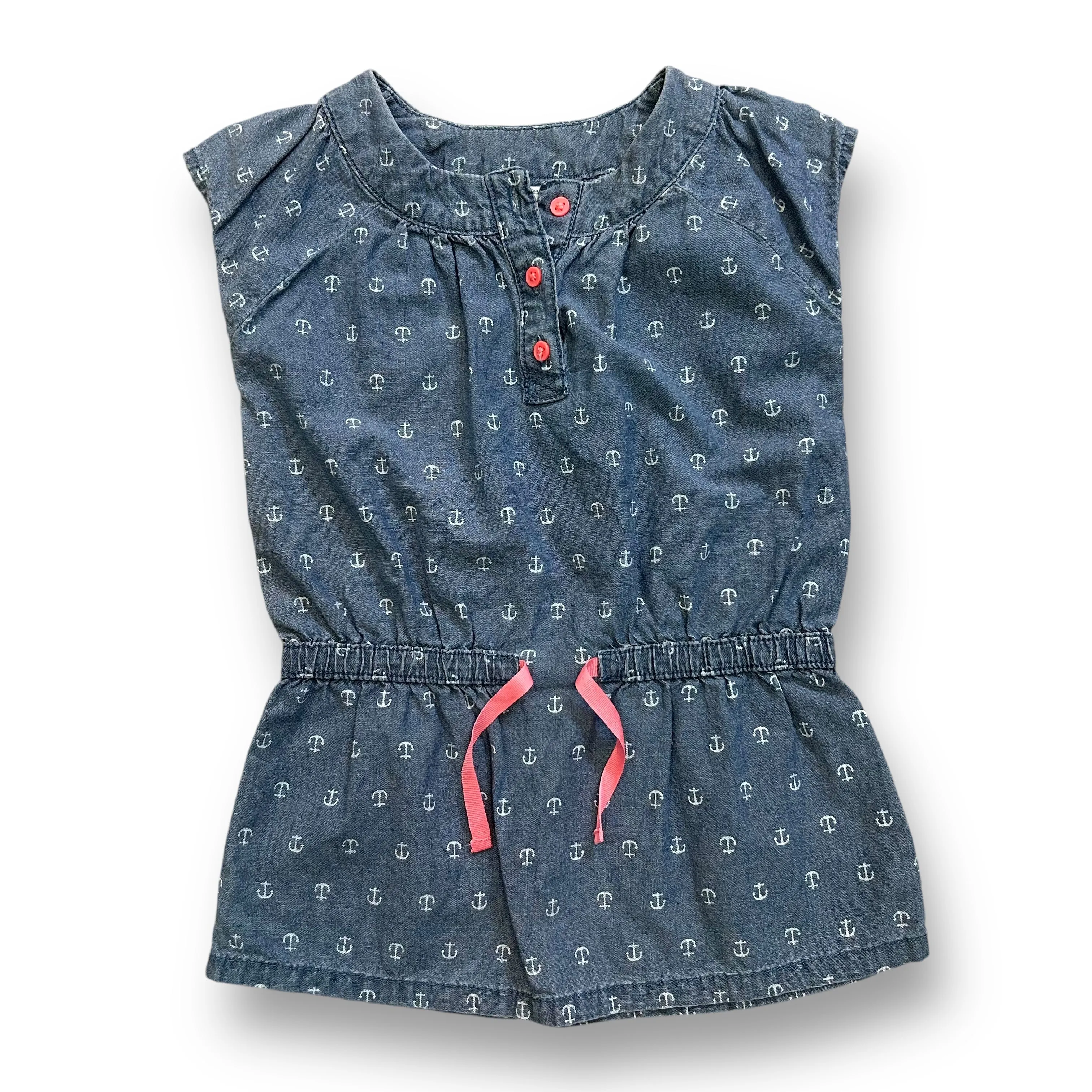 Carter's Girls Size 4T Sleeveless Denim Blouse with Nautical Print