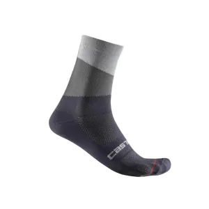 Castelli Orizzonte 15 Men's Cycling Socks (Silver Gray/Dark Gray)