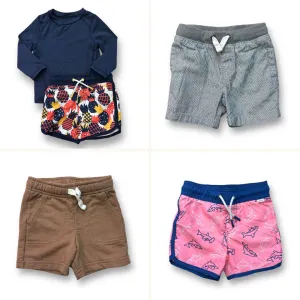Cat & Jack Boys Size 12 Months Lot of Shorts, Swim Trunks, and Rash Guard