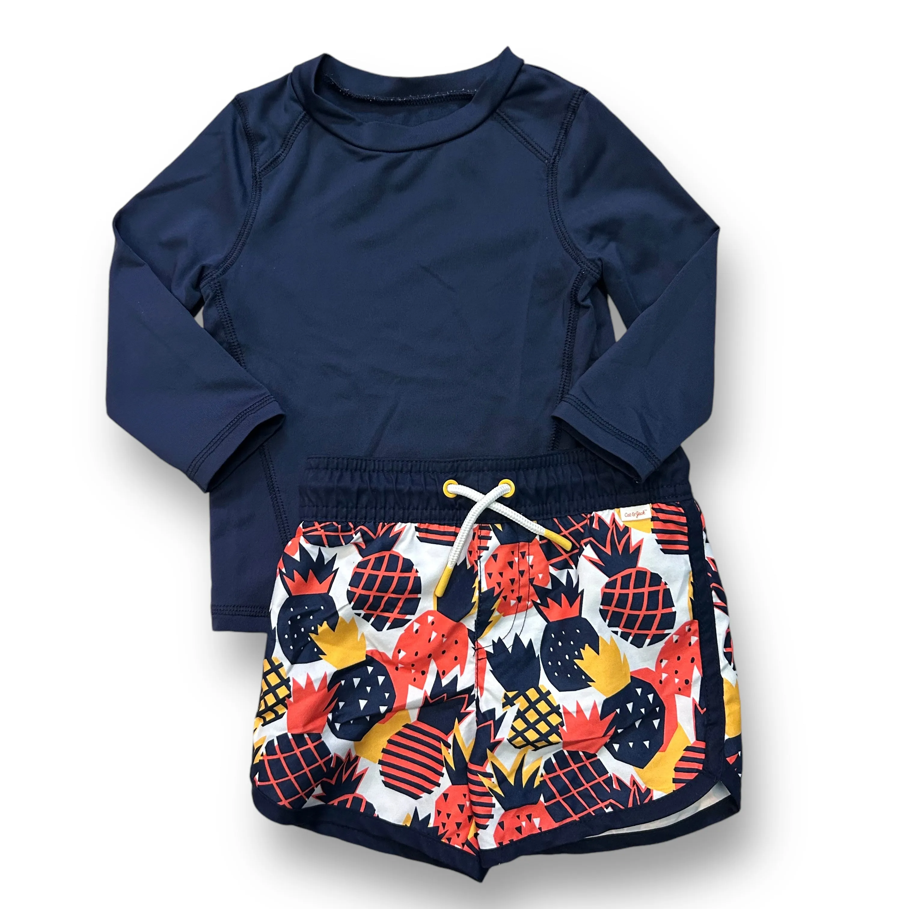 Cat & Jack Boys Size 12 Months Lot of Shorts, Swim Trunks, and Rash Guard