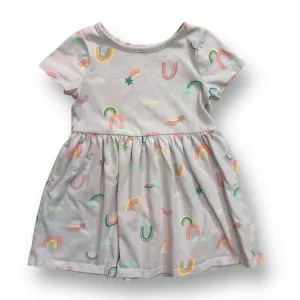 Cat & Jack Girls Size 3T Light Purple Rainbow Print Short Sleeve Dress