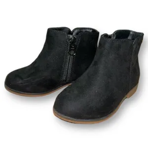 Cat & Jack Toddler Girl Size 7 Black Suede Side-Zip Boots