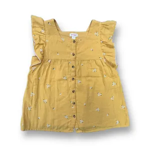 Cat & Jack Youth Girl Size 10/12 Loose Fit 100% Cotton Flutter Sleeve Blouse