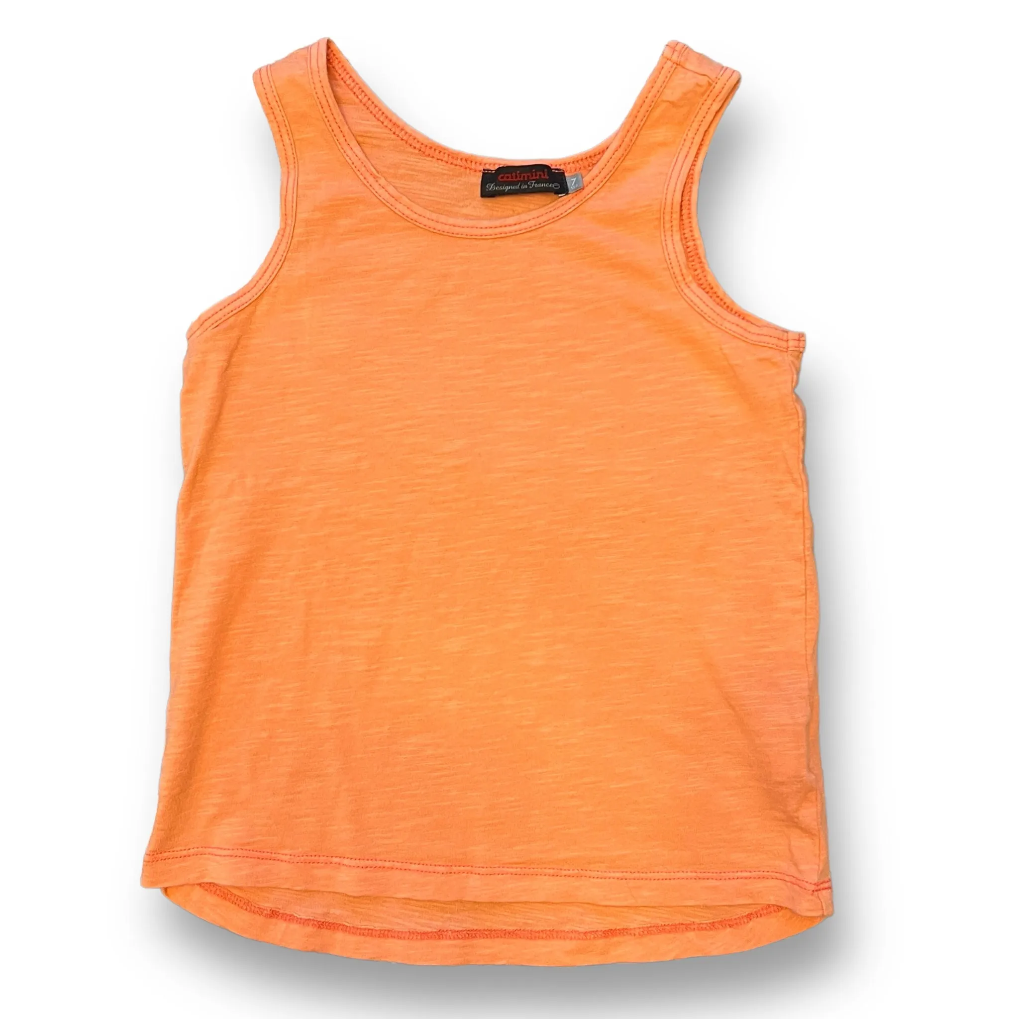 Catimini Girls Size 7 Peach Boutique Sleeveless Top