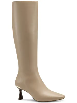 Ceceep Womens Pointed Toe Heels Knee-High Boots