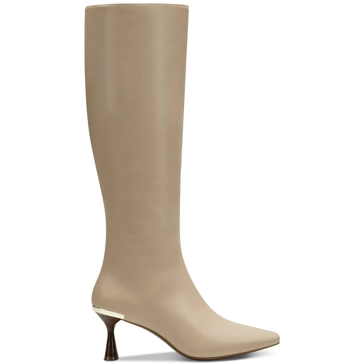 Ceceep Womens Pointed Toe Heels Knee-High Boots
