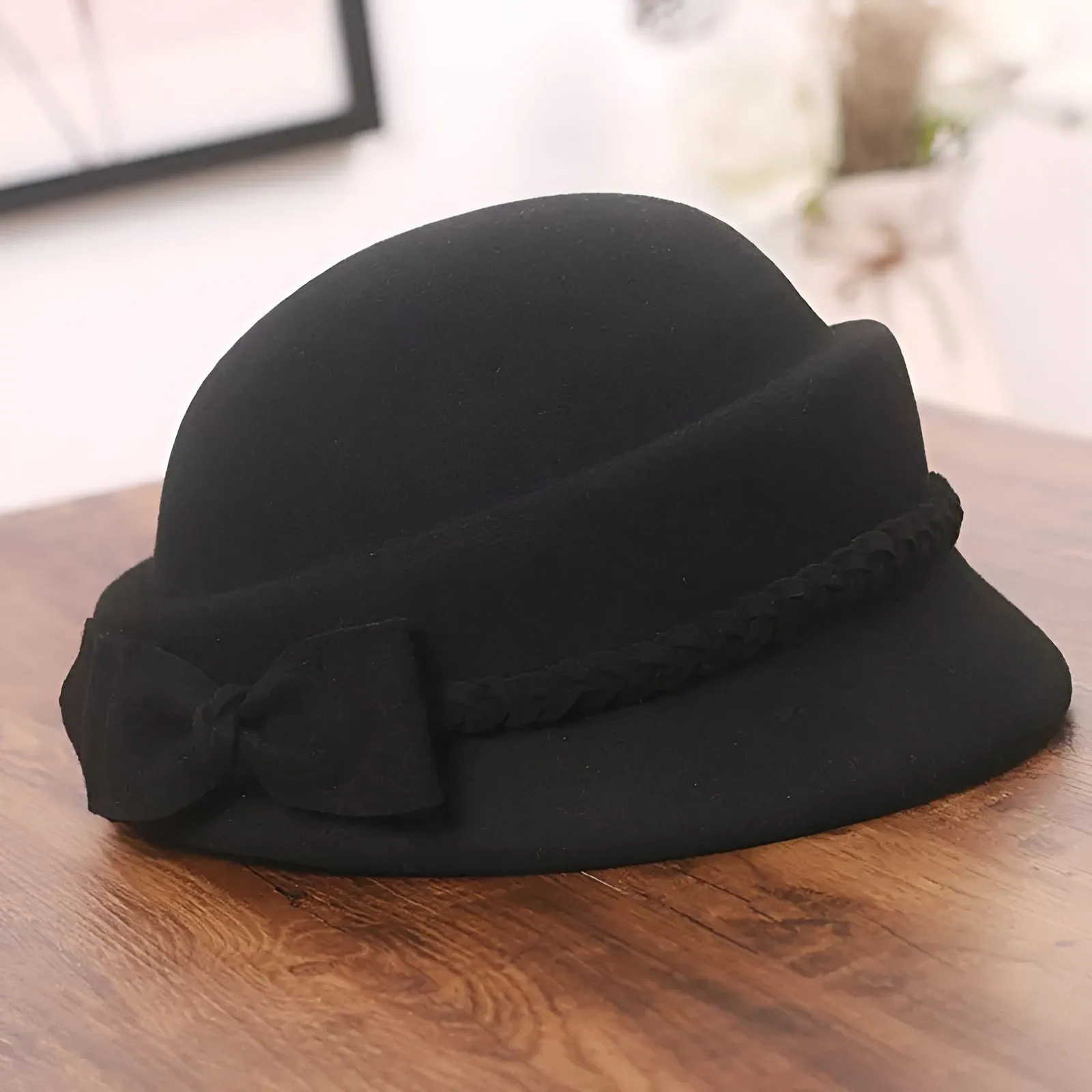 Chapeau en Laine Melon Cloche Femme - Casual