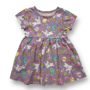 Children's Place Girls Size 2T Easter Bunny Print Soft Knit Twirl Dress