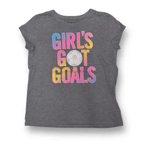 Children's Place Youth Girl Size 10/12 Soccer Shirt Gray Short Sleeve Tee