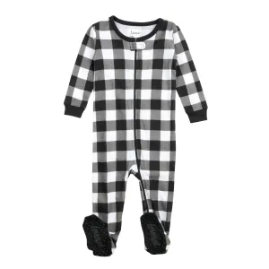 Christmas Kids Footed Cotton Pajamas Plaid