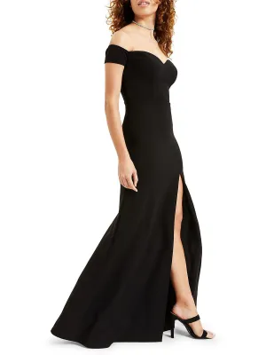 Clearance Price Juniors Womens Off-The-Shoulder Side Slit Evening Dress  Going Fast!