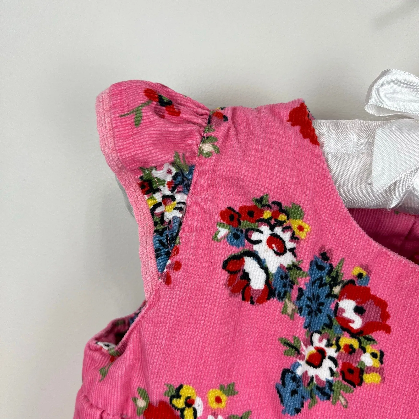 Clearance Price Mini Boden Pink Floral Corduroy Jumpsuit Overalls 12-18 Months  Today Only!