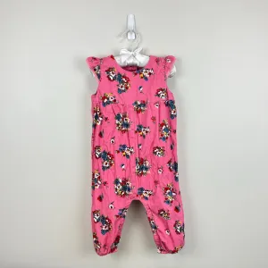 Clearance Price Mini Boden Pink Floral Corduroy Jumpsuit Overalls 12-18 Months  Today Only!