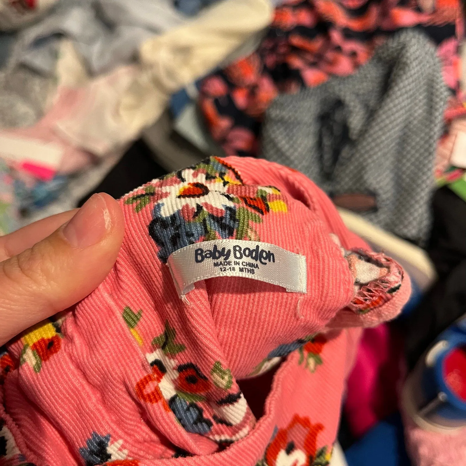 Clearance Price Mini Boden Pink Floral Corduroy Jumpsuit Overalls 12-18 Months  Today Only!