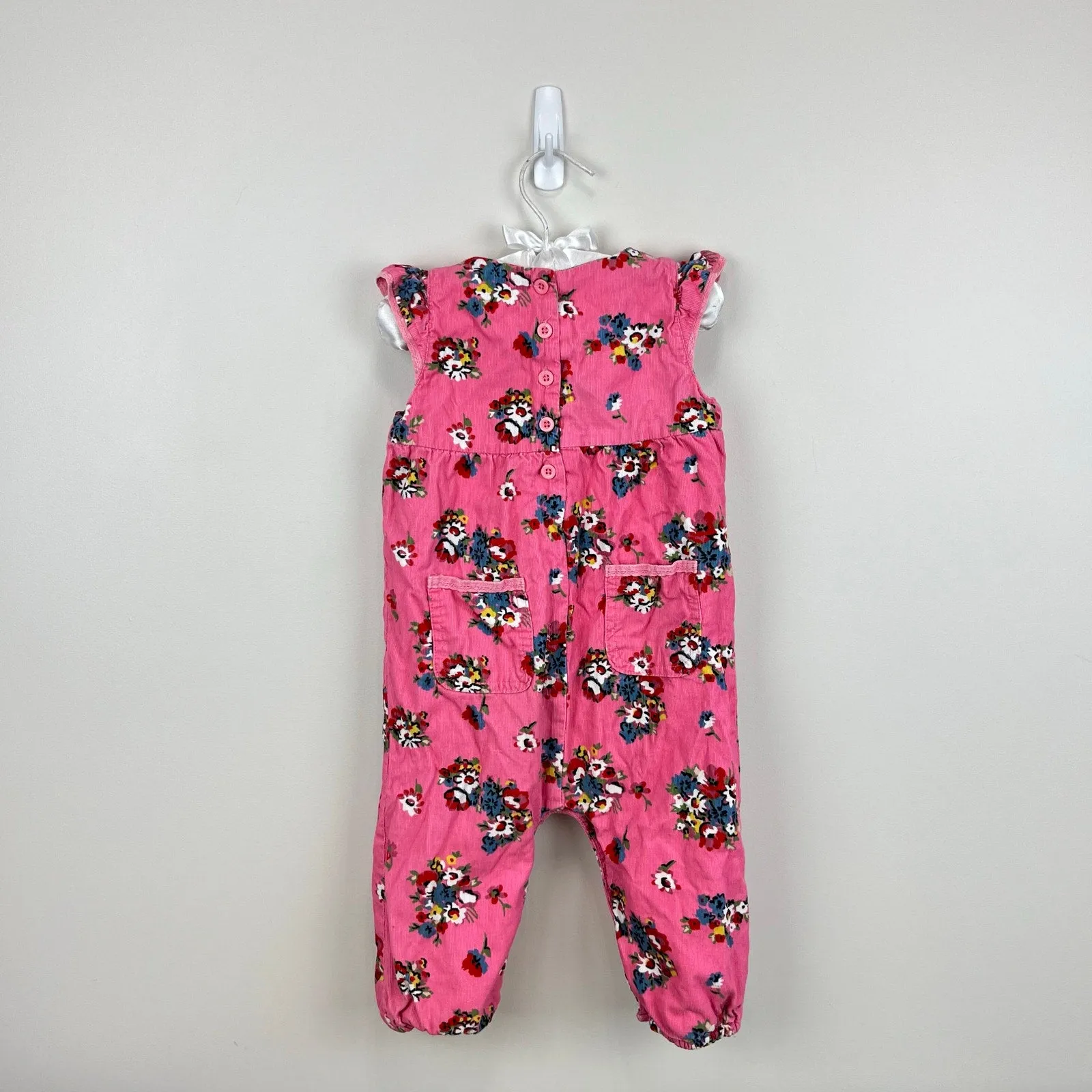 Clearance Price Mini Boden Pink Floral Corduroy Jumpsuit Overalls 12-18 Months  Today Only!