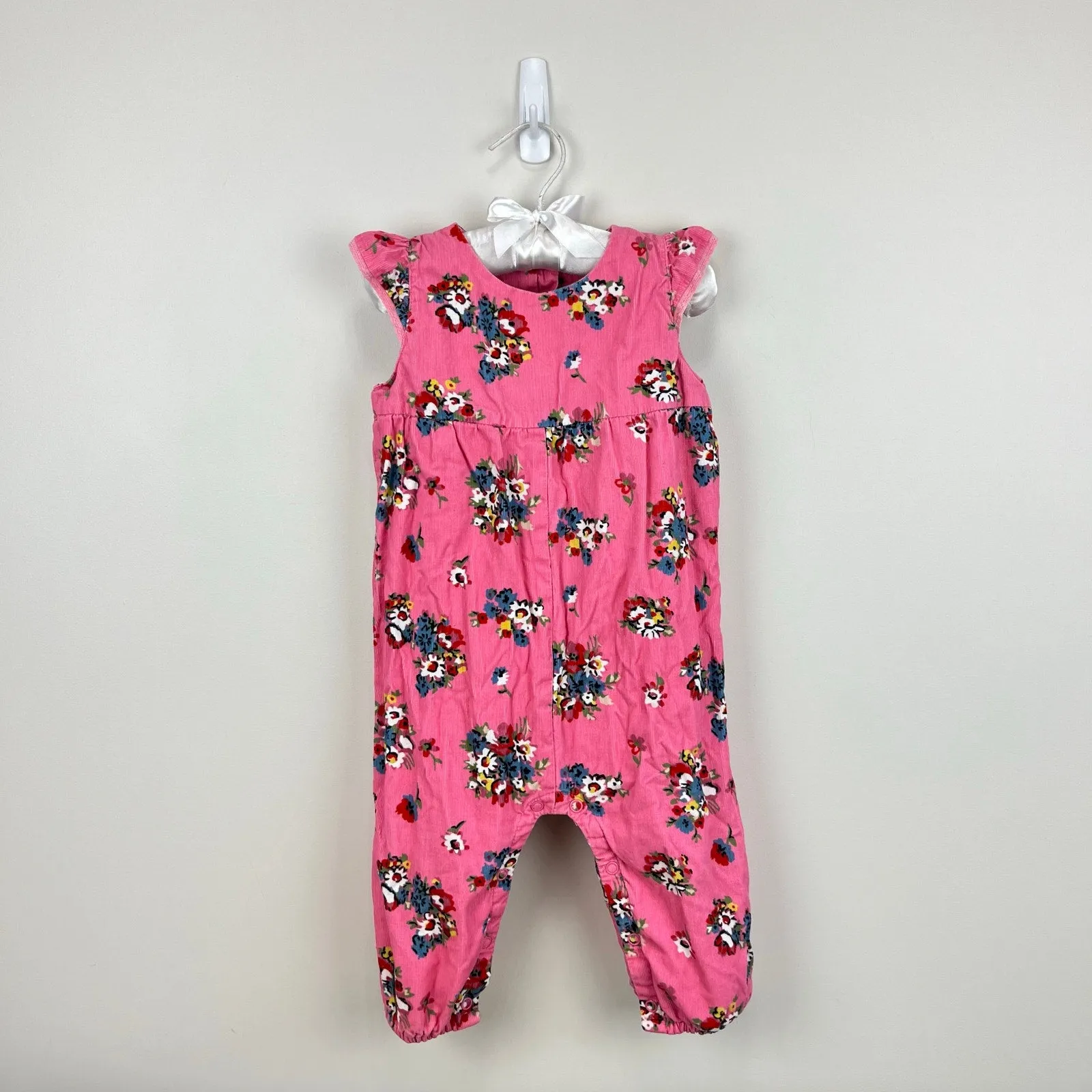 Clearance Price Mini Boden Pink Floral Corduroy Jumpsuit Overalls 12-18 Months  Today Only!