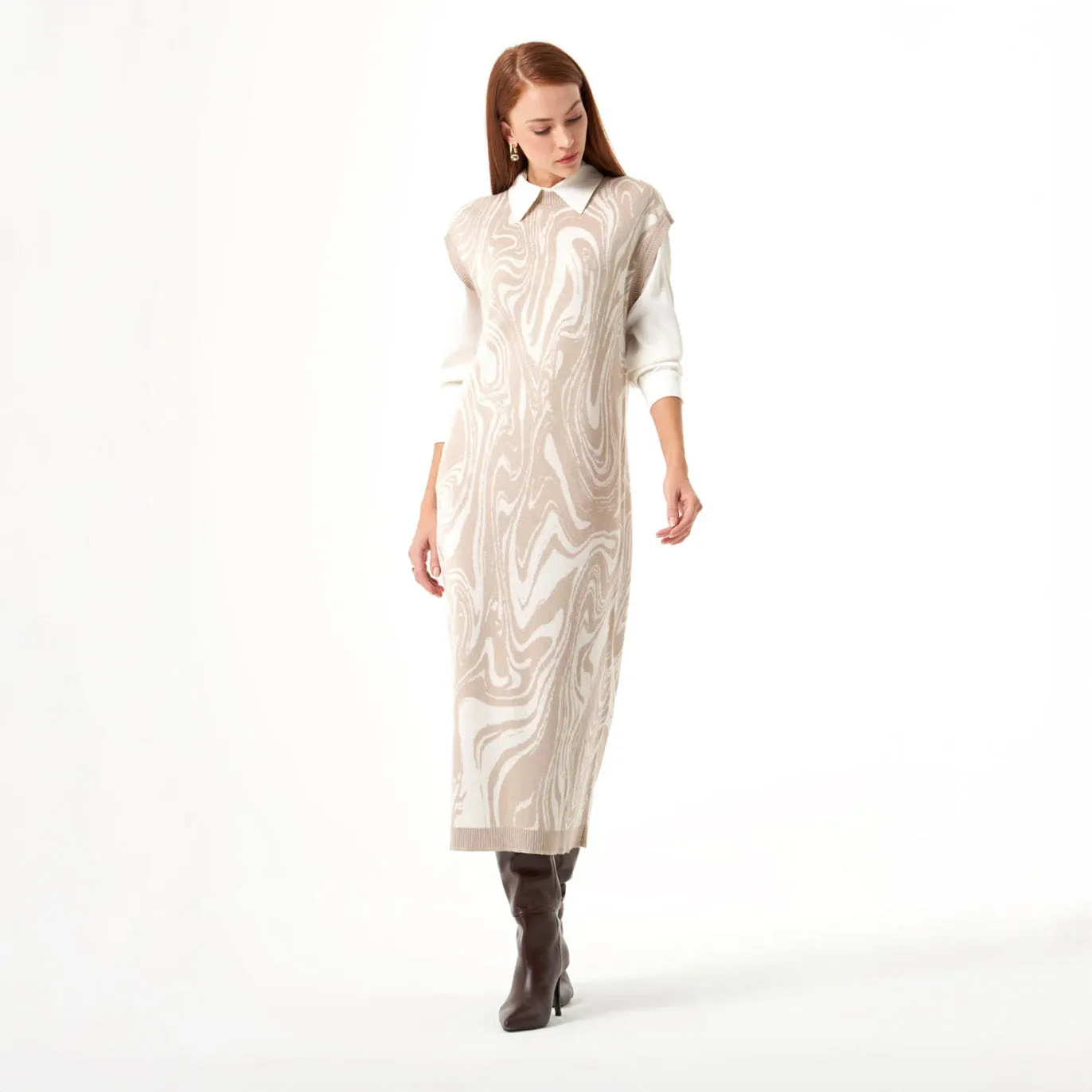 Clearance Price Mizalle - Dress Beige Apparel  Almost Gone!