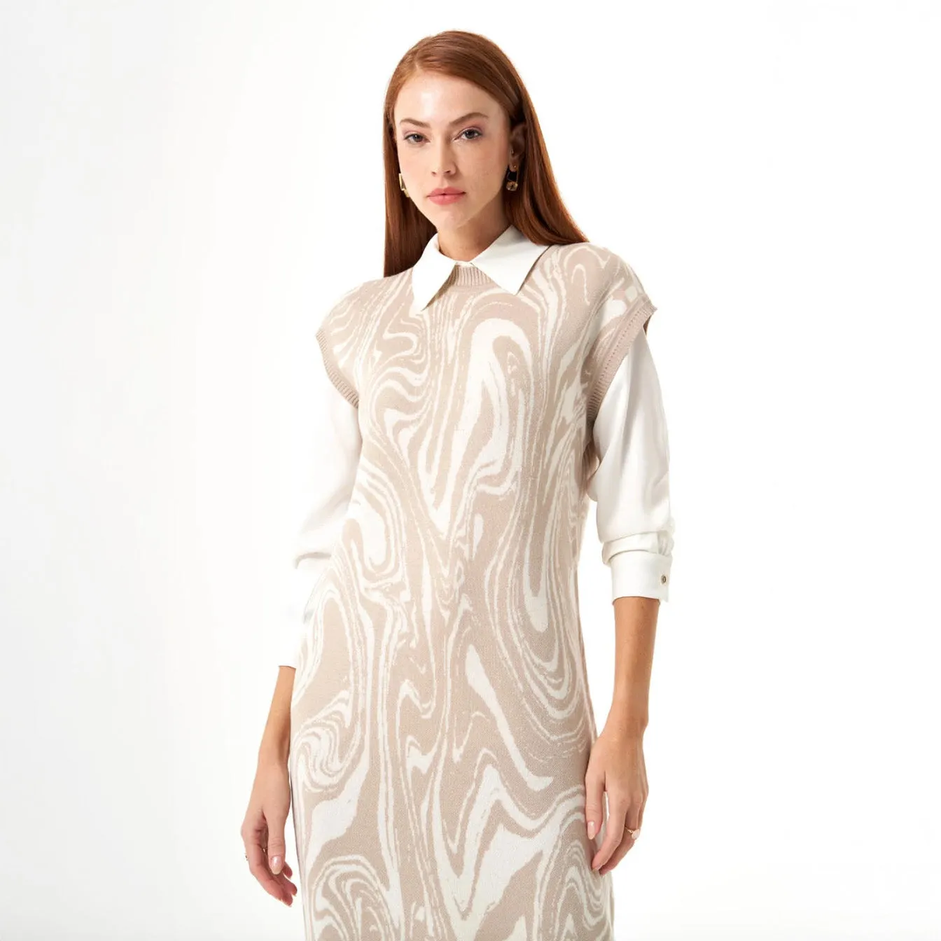 Clearance Price Mizalle - Dress Beige Apparel  Almost Gone!